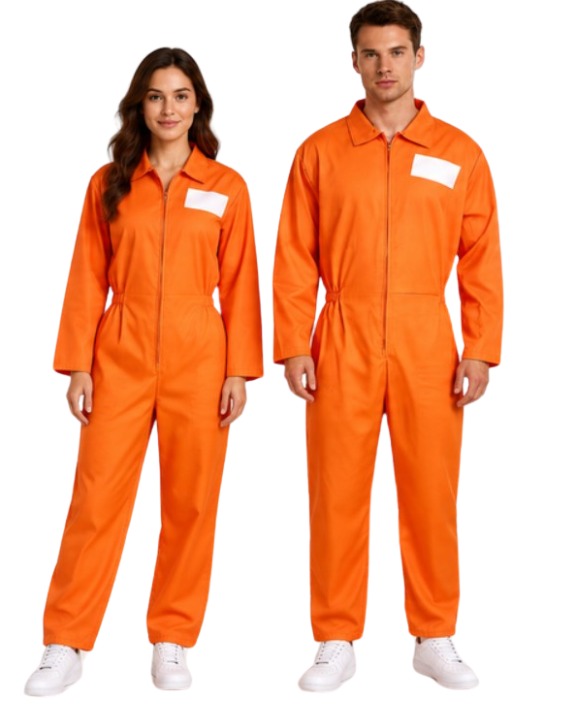 Disfraz de Preso Naranja Adulto con Accesorios