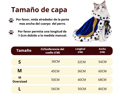 Tabla de tallas - Capa para mascotas